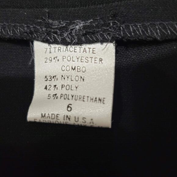 Tahari Dress Pants Black Trousers High Waist Flare Drawstring Crepe Flare Size 6 - Picture 7 of 14